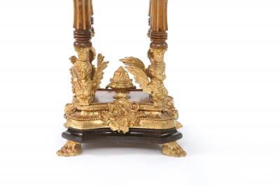 Ornately Gilt Bronze Mounted Fruitwood Pedestal Table