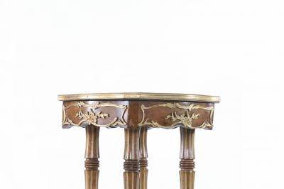 Ornately Gilt Bronze Mounted Fruitwood Pedestal Table