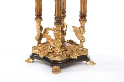 Ornately Gilt Bronze Mounted Fruitwood Pedestal Table