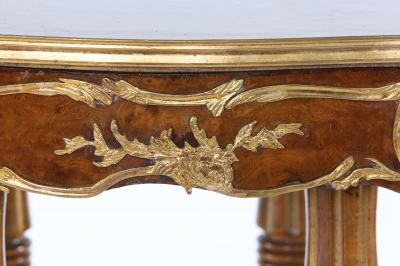 Ornately Gilt Bronze Mounted Fruitwood Pedestal Table