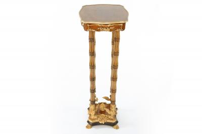 Ornately Gilt Bronze Mounted Fruitwood Pedestal Table