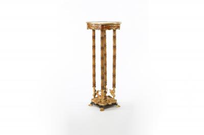 Ornately Gilt Bronze Mounted Fruitwood Pedestal Table