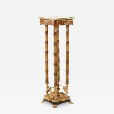 Ornately Gilt Bronze Mounted Fruitwood Pedestal Table