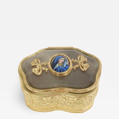 Ornately Gilt Gold Decorative Footed Vanity Box