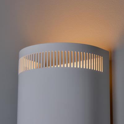 Orno Stockmann 1960s Model 5390 White Perforated Metal Wall Lights for Orno Finland