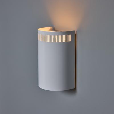 Orno Stockmann 1960s Model 5390 White Perforated Metal Wall Lights for Orno Finland