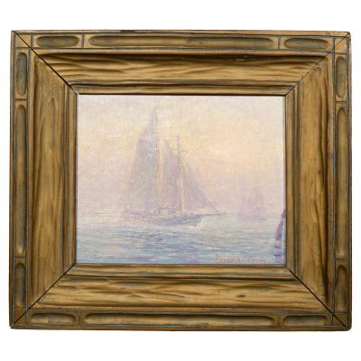 Oscar Anderson Oil On Canvas Of Sailboats By Oscar Anderson
