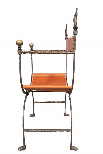 Oscar Bach Wrought Iron And Bronze Armchair