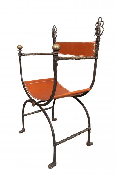 Oscar Bach Wrought Iron And Bronze Armchair