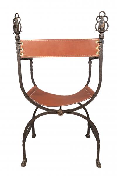 Oscar Bach Wrought Iron And Bronze Armchair