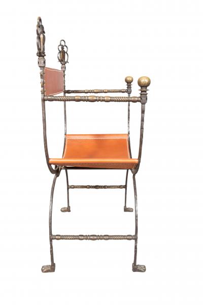 Oscar Bach Wrought Iron And Bronze Armchair