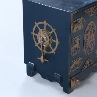 Oscar Bruno Bach Bar Cabinet w Forest Motif Art Deco Masterwork w Bronze Mounts Oscar Bach