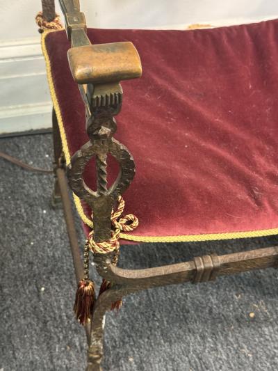 Oscar Bruno Bach EXTRAORDINARY PALATIAL HAND WROUGHT BRONZE IRON ARMCHAIRS BY OSCAR BRUNO BACH