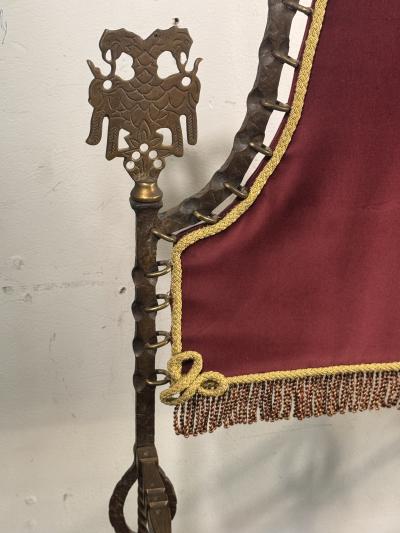 Oscar Bruno Bach EXTRAORDINARY PALATIAL HAND WROUGHT BRONZE IRON ARMCHAIRS BY OSCAR BRUNO BACH