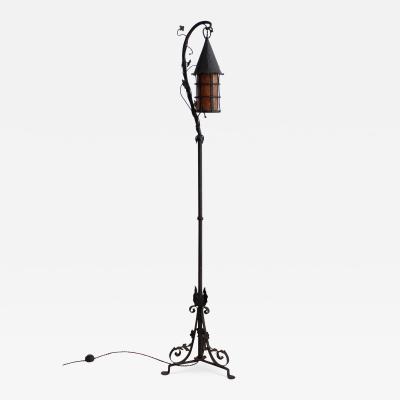 Oscar Bruno Bach Hand Wrought Tudor Floor Lamp in the Style of Oscar Bach