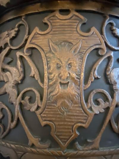 Oscar Bruno Bach RARE BRONZE MIXED METALS ILLUMINATED MIRROR FOUNTAIN BY OSCAR BRUNO BACH