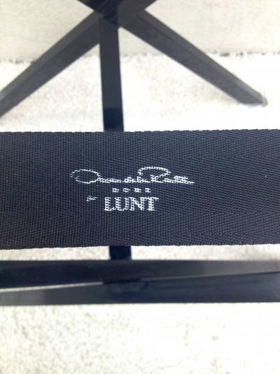 Oscar De La Renta Oscar De La Renta Black and Cr me Lacquered Tray Table