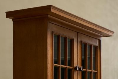 Oscar Degeyter Glazed Cabinet in Solid Oak and Pine Belgium 1942