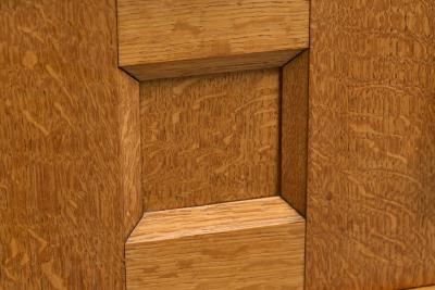 Oscar Degeyter Glazed Cabinet in Solid Oak and Pine Belgium 1942