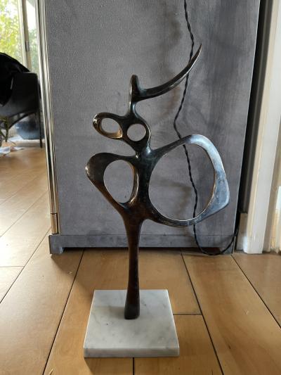 Oscar Estruga I Andreu 1970s abstract bronze sculpture