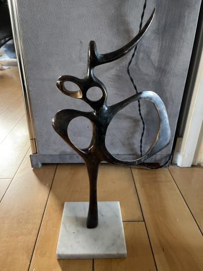 Oscar Estruga I Andreu 1970s abstract bronze sculpture