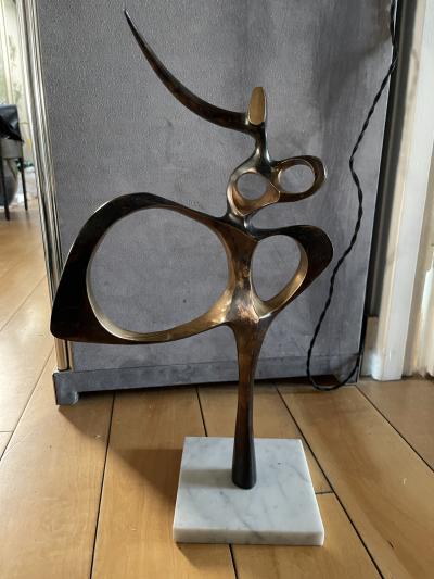 Oscar Estruga I Andreu 1970s abstract bronze sculpture