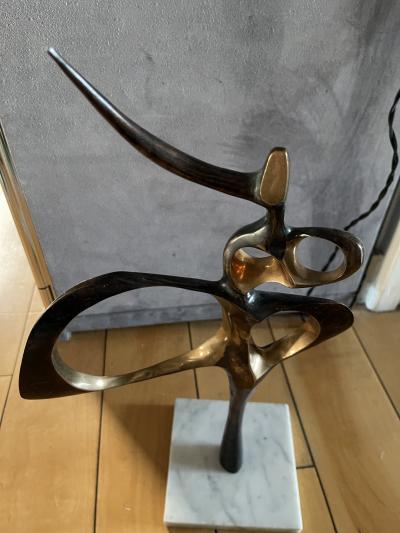 Oscar Estruga I Andreu 1970s abstract bronze sculpture