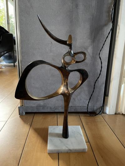 Oscar Estruga I Andreu 1970s abstract bronze sculpture