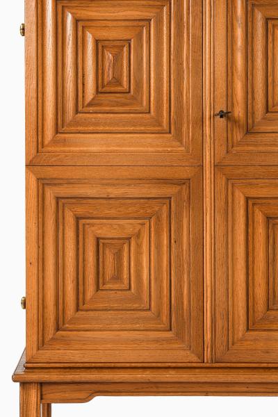 Oscar Nilsson Cabinet in Oak and Brass by Oscar Nilsson 1940s