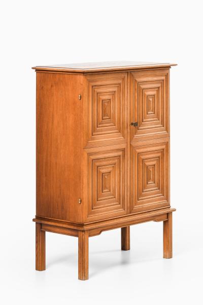 Oscar Nilsson Cabinet in Oak and Brass by Oscar Nilsson 1940s