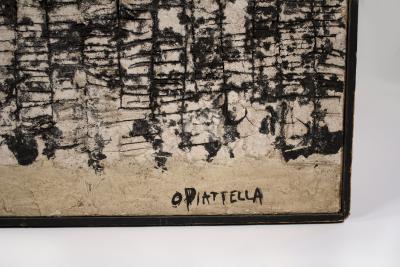 Oscar Piatella Oscar Piatella Abstract Oil Painting on Canvas La Lunga Strada 1958