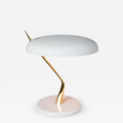 Oscar Torlasco 1950s Oscar Torlasco Mable and Metal Table Lamp for Lumen Milano