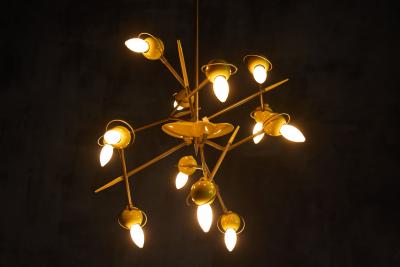 Oscar Torlasco Atomic Chandelier by Oscar Torlasco Italy 1950s
