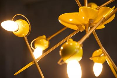 Oscar Torlasco Atomic Chandelier by Oscar Torlasco Italy 1950s