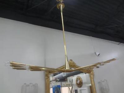 Oscar Torlasco Italian Brass Sputnik Chandelier by Oscar Torlasco