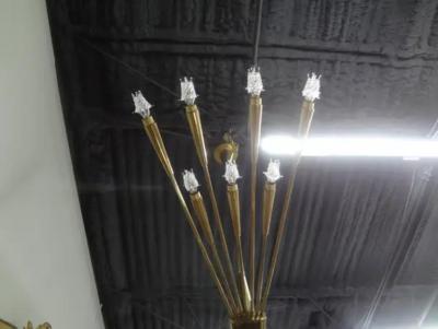 Oscar Torlasco Italian Brass Sputnik Chandelier by Oscar Torlasco