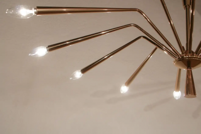 Oscar Torlasco Italian Mid Century Modern Torlasco Chandelier Model 342 Lumi Milano 1950s