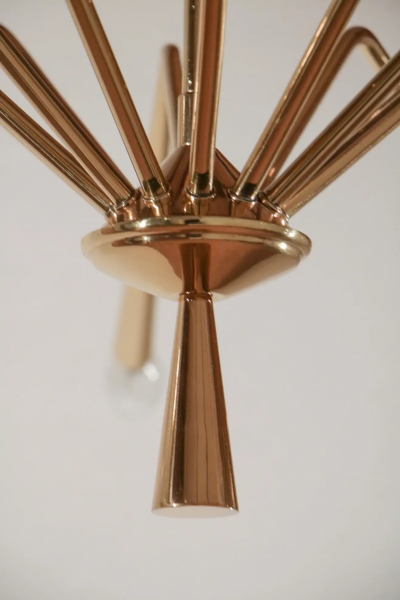Oscar Torlasco Italian Mid Century Modern Torlasco Chandelier Model 342 Lumi Milano 1950s