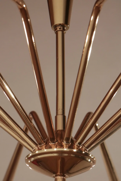 Oscar Torlasco Italian Mid Century Modern Torlasco Chandelier Model 342 Lumi Milano 1950s