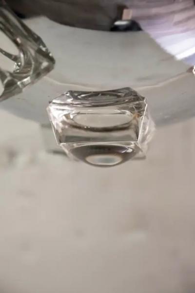 Oscar Torlasco Italian Modern Chrome and Glass Orb Lantern by Oscar Torlasco