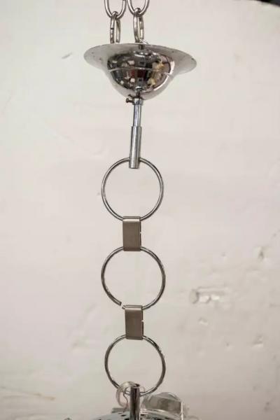 Oscar Torlasco Italian Modern Chrome and Glass Orb Lantern by Oscar Torlasco
