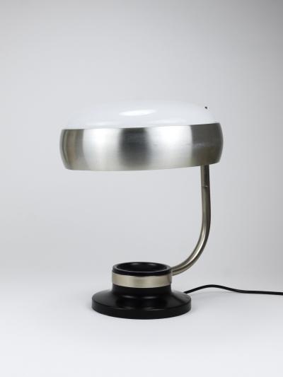 Oscar Torlasco Oscar Torlasco Black Nickel Table Desk Swivel Lamp Lumi Milano Italy 1960s