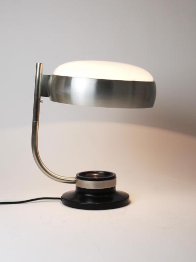 Oscar Torlasco Oscar Torlasco Black Nickel Table Desk Swivel Lamp Lumi Milano Italy 1960s