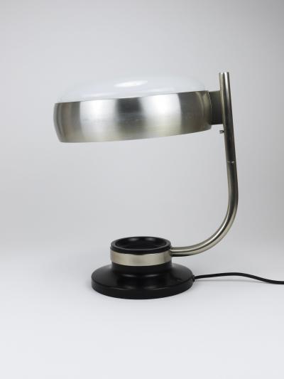 Oscar Torlasco Oscar Torlasco Black Nickel Table Desk Swivel Lamp Lumi Milano Italy 1960s