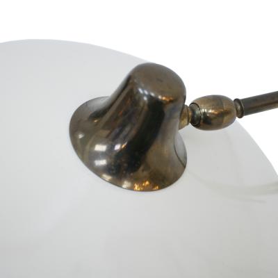 Oscar Torlasco Oscar Torlasco Mid Century Modern White Steel And Brass Table Lamp Italy 50s