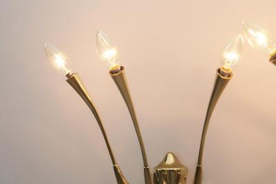 Oscar Torlasco Oscar Torlasco Sculptural Brass Wall Lights for Lumi Italy 1950s