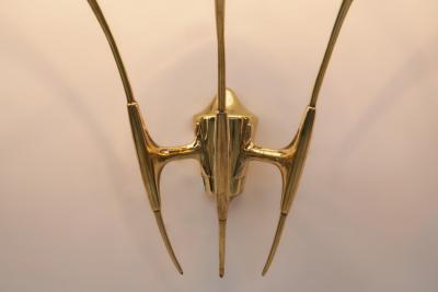 Oscar Torlasco Oscar Torlasco Sculptural Brass Wall Lights for Lumi Italy 1950s