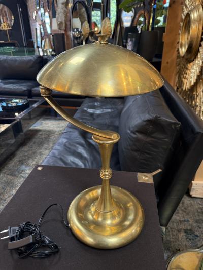 Oscar Torlasco Oscar torlasco Table Lamp with Curved Dome Shade 1950s