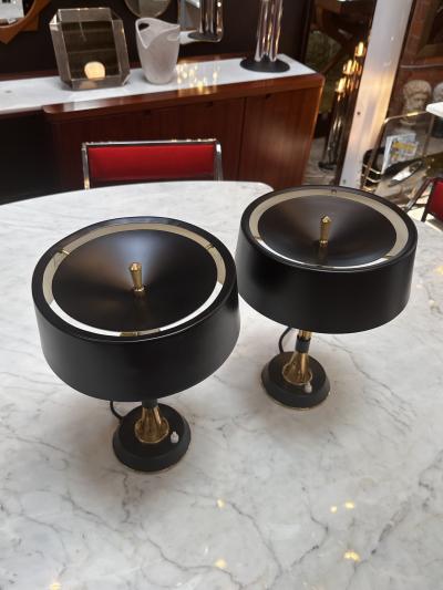 Oscar Torlasco Pair of Oscar Torlasco adjustable table lamp Lumi Italy 1950