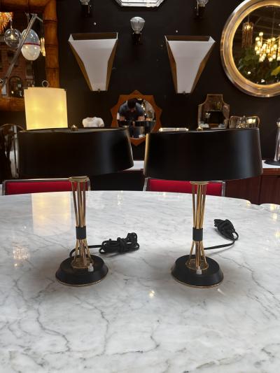 Oscar Torlasco Pair of Oscar Torlasco adjustable table lamp Lumi Italy 1950